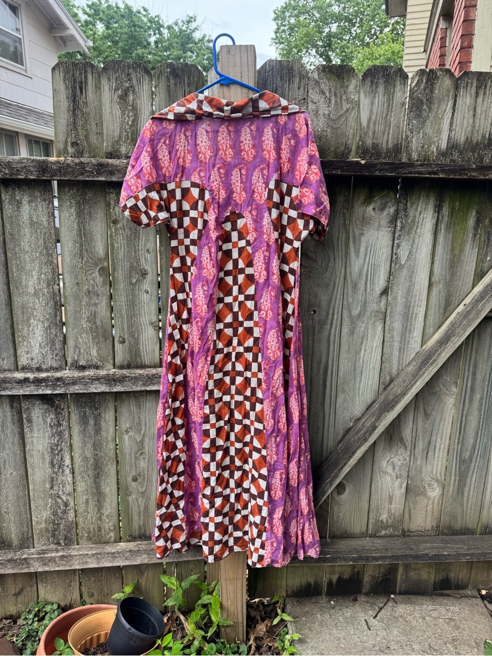 Gimaguas Pink and Brown Geometric & Paisley V-Neck Maxi Dress - Picture 3 of 3